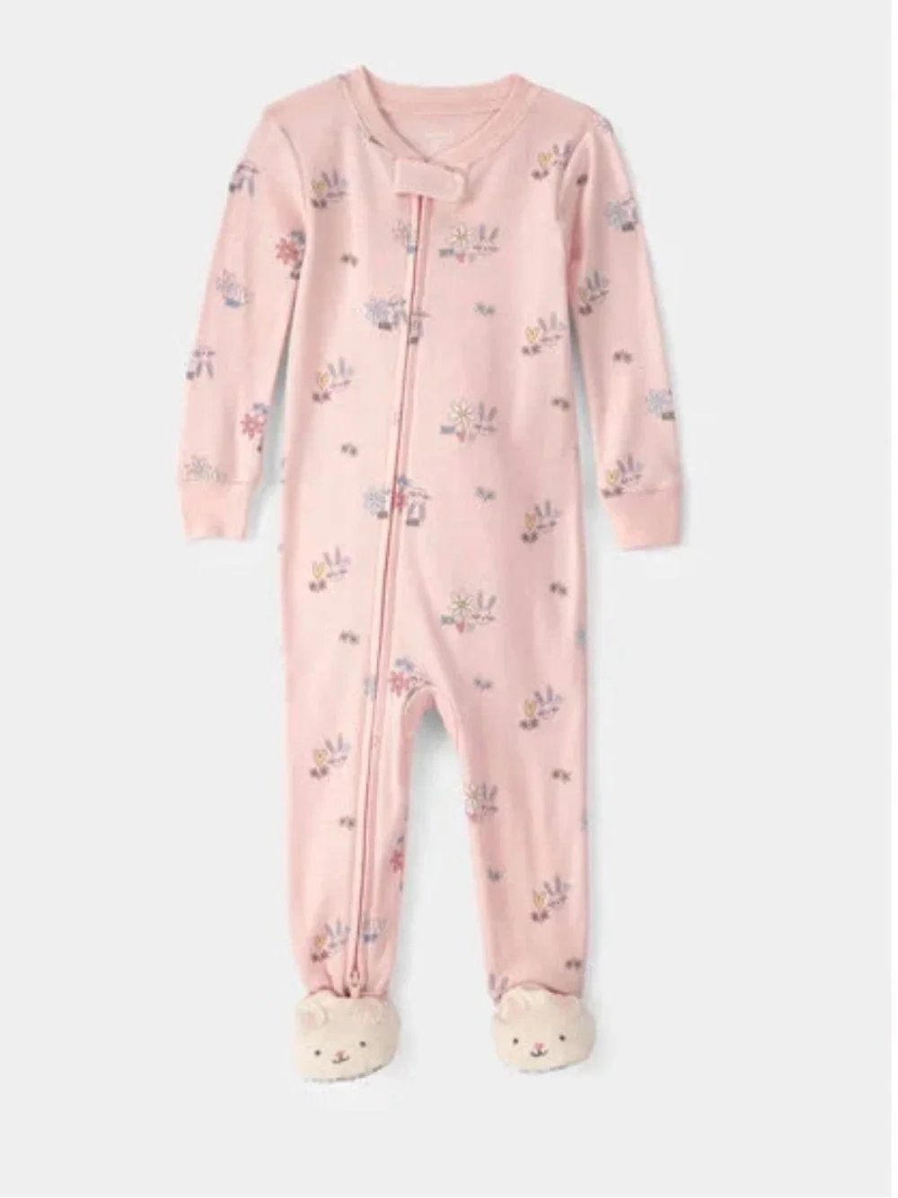 Baby Girl Easter Bunny 100% Cotton Snug Fit 1-Piece Pajama - Pink